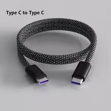 Magnetic USB-C to USB-C Cable – Tangle-Free Braided Type-C Charging & Data Cable for Easy Storage