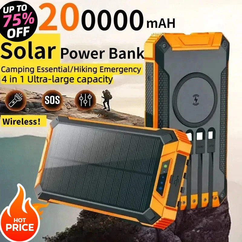 Solar Wireless Power Bank for Outdoor Use for camping and emergency kits